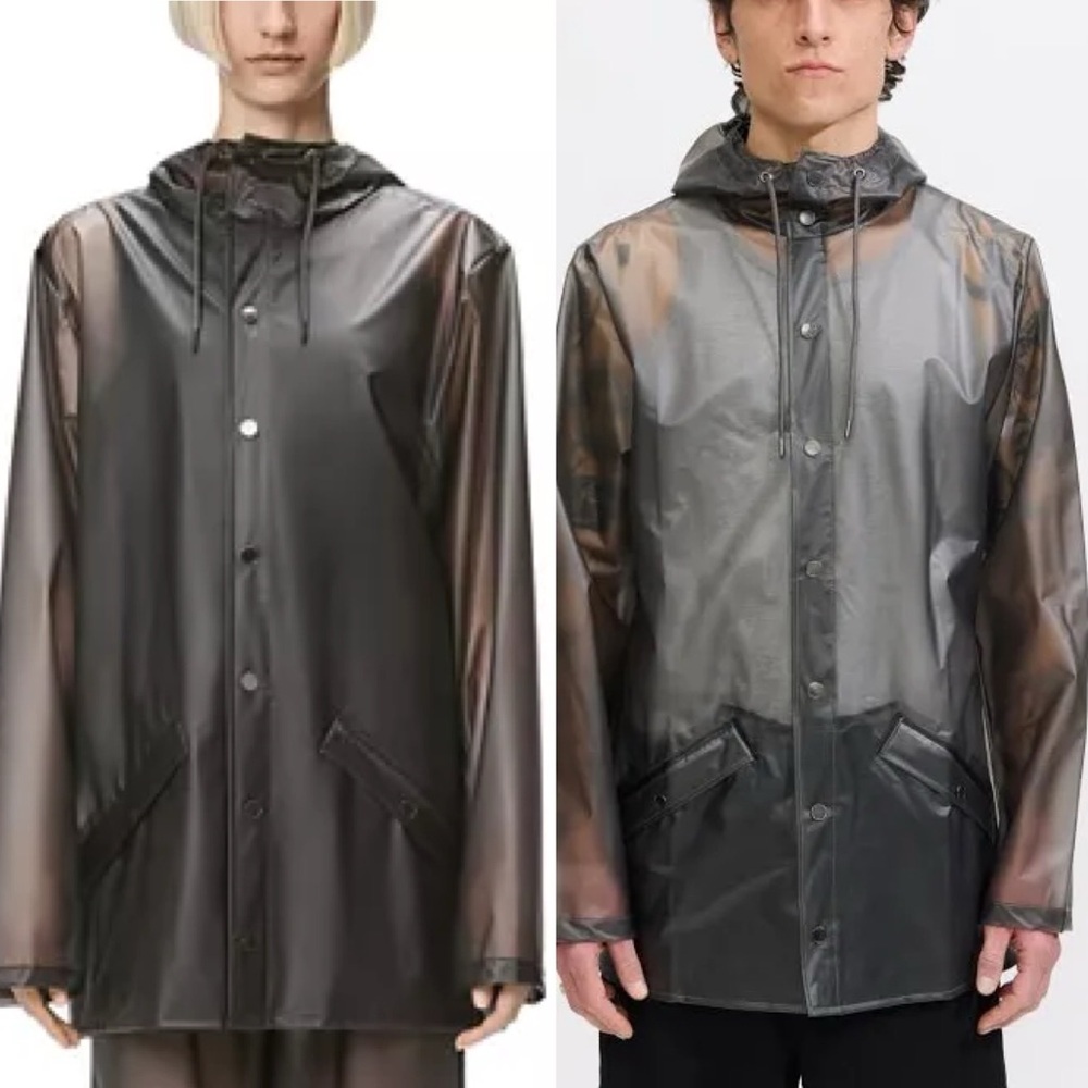 🌻NEW NWOT Rains Water Resistant Rain Jacket in Gray Mist Unisex Size Large